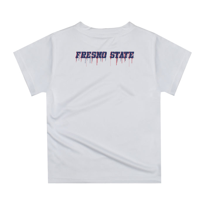 Fresno State Bulldogs Original Dripping Football Helmet Red T-Shirt by Vive La Fete - Vive La Fête - Online Apparel Store
