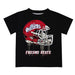 Fresno State Bulldogs Original Dripping Football Helmet Black T-Shirt by Vive La Fete