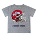 Fresno State Bulldogs Original Dripping Football Helmet Heather Gray T-Shirt by Vive La Fete