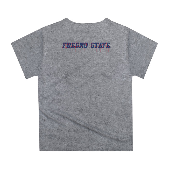 Fresno State Bulldogs Original Dripping Football Helmet Red T-Shirt by Vive La Fete - Vive La Fête - Online Apparel Store
