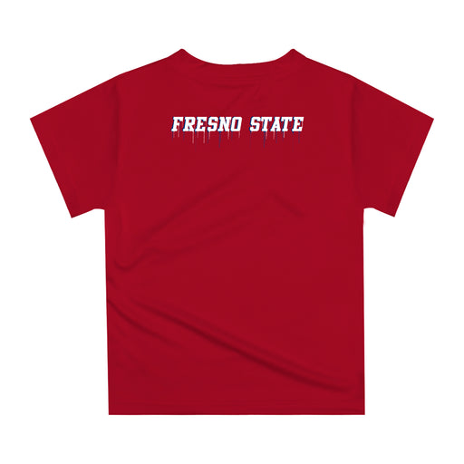 Fresno State Bulldogs Original Dripping Football Helmet Red T-Shirt by Vive La Fete - Vive La Fête - Online Apparel Store