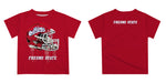 Fresno State Bulldogs Original Dripping Football Helmet Red T-Shirt by Vive La Fete - Vive La Fête - Online Apparel Store