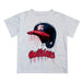 Fresno State Bulldogs Original Dripping Baseball Helmet White T-Shirt by Vive La Fete