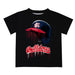 Fresno State Bulldogs Original Dripping Baseball Helmet Black T-Shirt by Vive La Fete