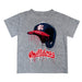 Fresno State Bulldogs Original Dripping Baseball Helmet Heather Gray T-Shirt by Vive La Fete