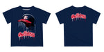 Fresno State Bulldogs Original Dripping Baseball Helmet Blue T-Shirt by Vive La Fete - Vive La Fête - Online Apparel Store