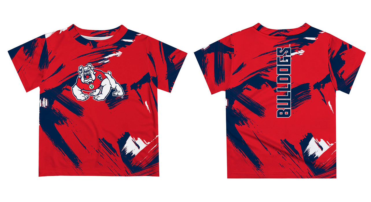 Fresno State Bulldogs Vive La Fete Boys Game Day Red Short Sleeve Tee Paint Brush - Vive La Fête - Online Apparel Store