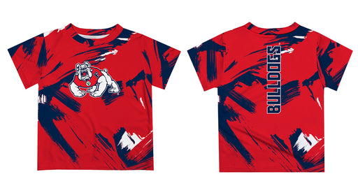 Fresno State Bulldogs Vive La Fete Boys Game Day Red Short Sleeve Tee Paint Brush - Vive La Fête - Online Apparel Store