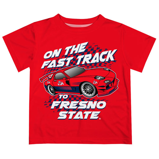 Fresno State Bulldogs Vive La Fete Fast Track Boys Game Day Red Short Sleeve Tee