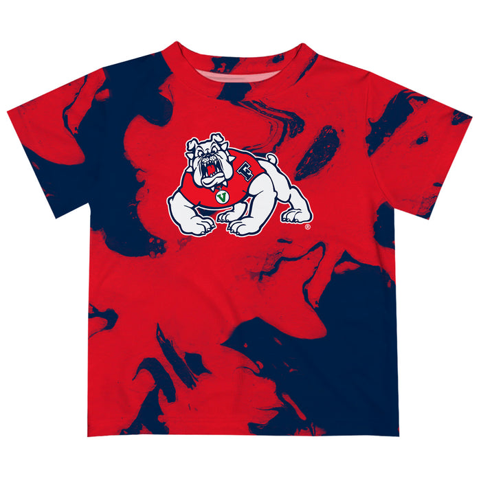 Fresno State Bulldogs Vive La Fete Marble Boys Game Day Red Short Sleeve Tee