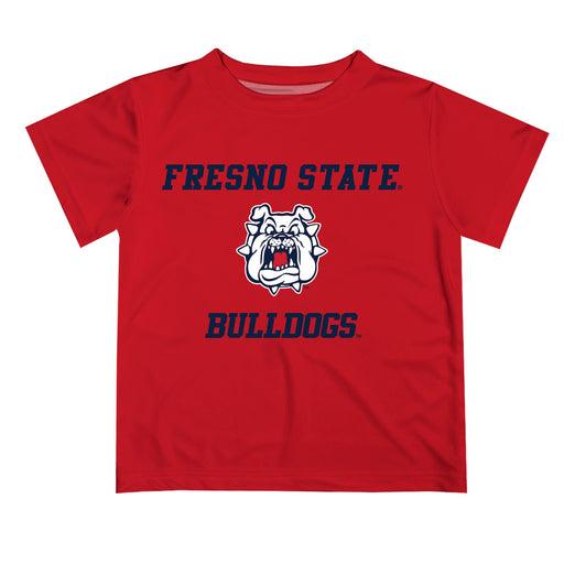 Fresno State Bulldogs Vive La Fete Boys Game Day V1 Red Short Sleeve Tee Shirt