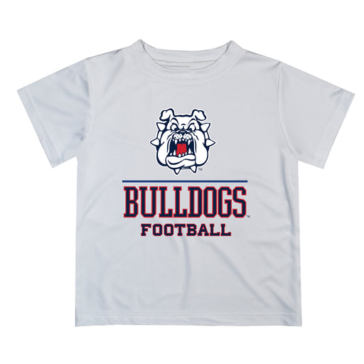Fresno State Bulldogs Vive La Fete Football V1 White Short Sleeve Tee Shirt