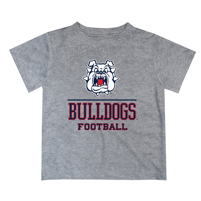 Fresno State Bulldogs Vive La Fete Football V1 Gray Short Sleeve Tee Shirt