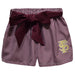 Florida State Seminoles Embroidered Maroon Gingham Girls Short With Sash