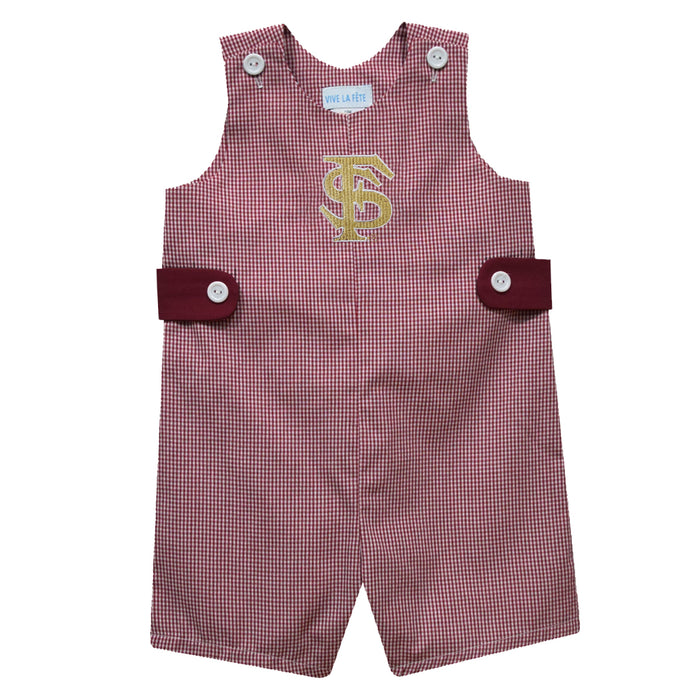 Florida State Seminoles Embroidered Maroon Gingham Jon Jon
