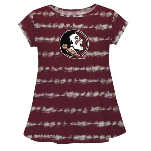 Florida State Tie Dye Garnet and White Laurie Top SS - Vive La Fête - Online Apparel Store