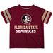 Florida State Seminoles Stripes Maroon Short Sleeve Tee Shirt - Vive La Fête - Online Apparel Store