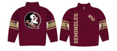 Florida State Seminoles Stripes Garnet Long Sleeve Quarter Zip Sweatshirt - Vive La Fête - Online Apparel Store