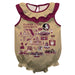 Florida State Seminoles  Gold Hand Sketched Vive La Fete Impressions Artwork Sleeveless Ruffle Onesie Bodysuit
