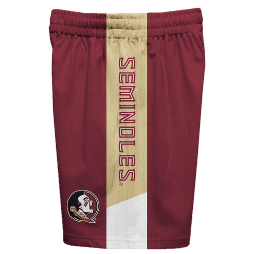 Florida State Seminoles Vive La Fete Game Day Garnet Stripes Boys Solid Gold Athletic Mesh Short - Vive La Fête - Online Apparel Store