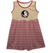 Florida State Seminoles Vive La Fete Girls Game Day Sleeveless Tank Dress Solid Gold Logo Stripes on Skirt