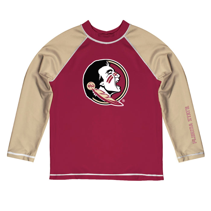 Florida State Seminoles Vive La Fete Garnet and Gold Long Sleeve Raglan Rashguard