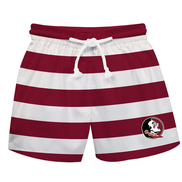 Florida State Seminoles Vive La Fete Game Day Garnet White Flag Swimtrunks V1