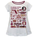 Florida State Seminoles Hand Sketched Vive La Fete Impressions Artwork White Short Sleeve Top