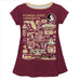 Florida State Seminoles Hand Sketched Vive La Fete Impressions Artwork Garnet Short Sleeve Top
