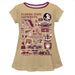 Florida State Seminoles Hand Sketched Vive La Fete Impressions Artwork Gold Short Sleeve Top