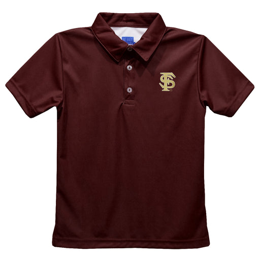 Florida State Seminoles  Embroidered Maroon Short Sleeve Polo Box Shirt