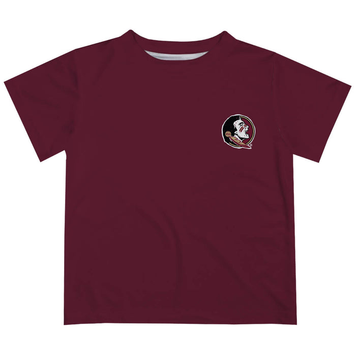 Florida State Seminoles Hand Sketched Vive La Fete Impressions Artwork Boys Garnet Short Sleeve Tee Shirt