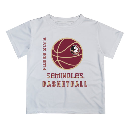Florida State Seminoles Vive La Fete Basketball V1 White Short Sleeve Tee Shirt