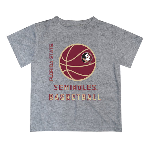 Florida State Seminoles Vive La Fete Basketball V1 Gray Short Sleeve Tee Shirt
