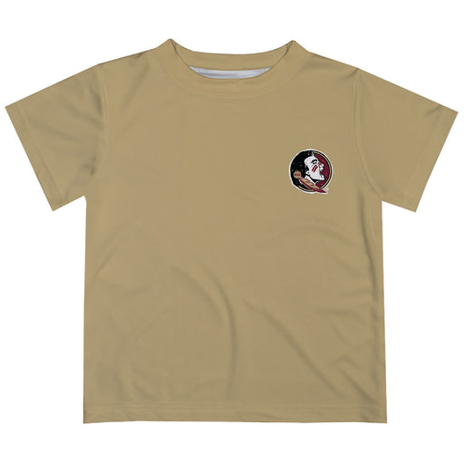 Florida State Seminoles Hand Sketched Vive La Fete Impressions Artwork Boys Gold Short Sleeve Tee Shirt