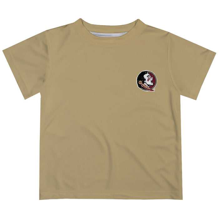 Florida State Seminoles Hand Sketched Vive La Fete Impressions Artwork Boys Gold Short Sleeve Tee Shirt