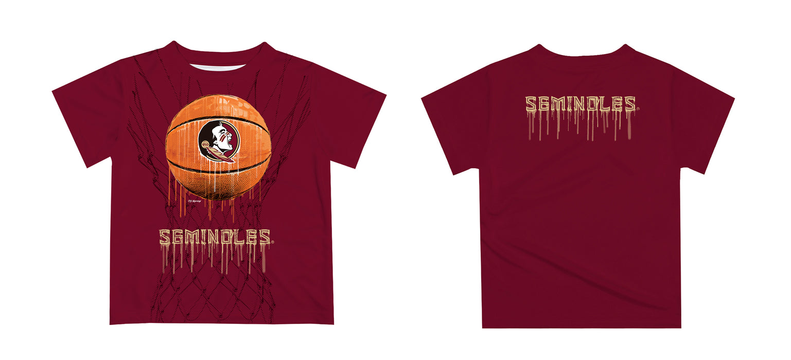 Florida State Seminoles Original Dripping Basketball Gold T-Shirt by Vive La Fete - Vive La Fête - Online Apparel Store