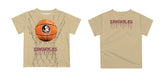 Florida State Seminoles Original Dripping Basketball Gold T-Shirt by Vive La Fete - Vive La Fête - Online Apparel Store