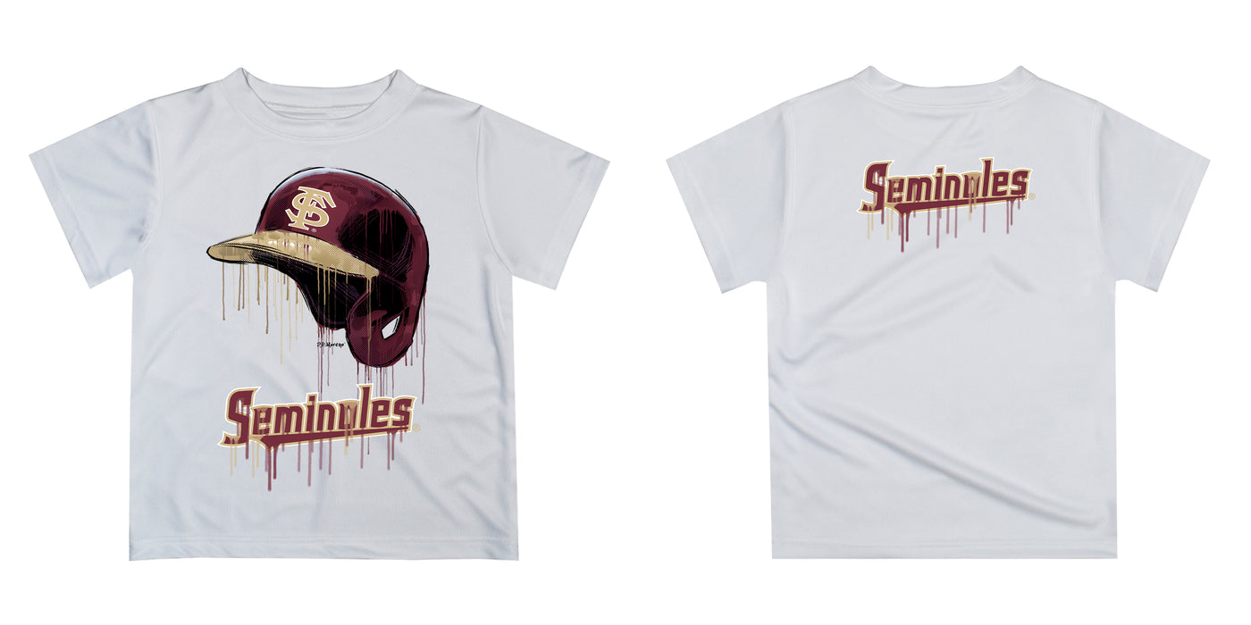 Florida State Seminoles Original Dripping Baseball Helmet Garnet T-Shirt by Vive La Fete - Vive La Fête - Online Apparel Store
