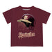 Florida State Seminoles Original Dripping Baseball Helmet Garnet T-Shirt by Vive La Fete