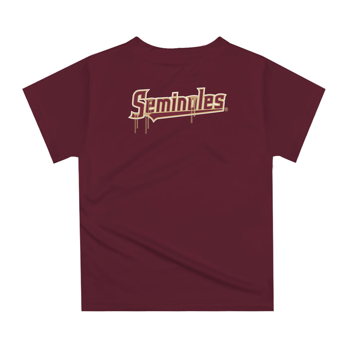 Florida State Seminoles Original Dripping Baseball Helmet Garnet T-Shirt by Vive La Fete - Vive La Fête - Online Apparel Store