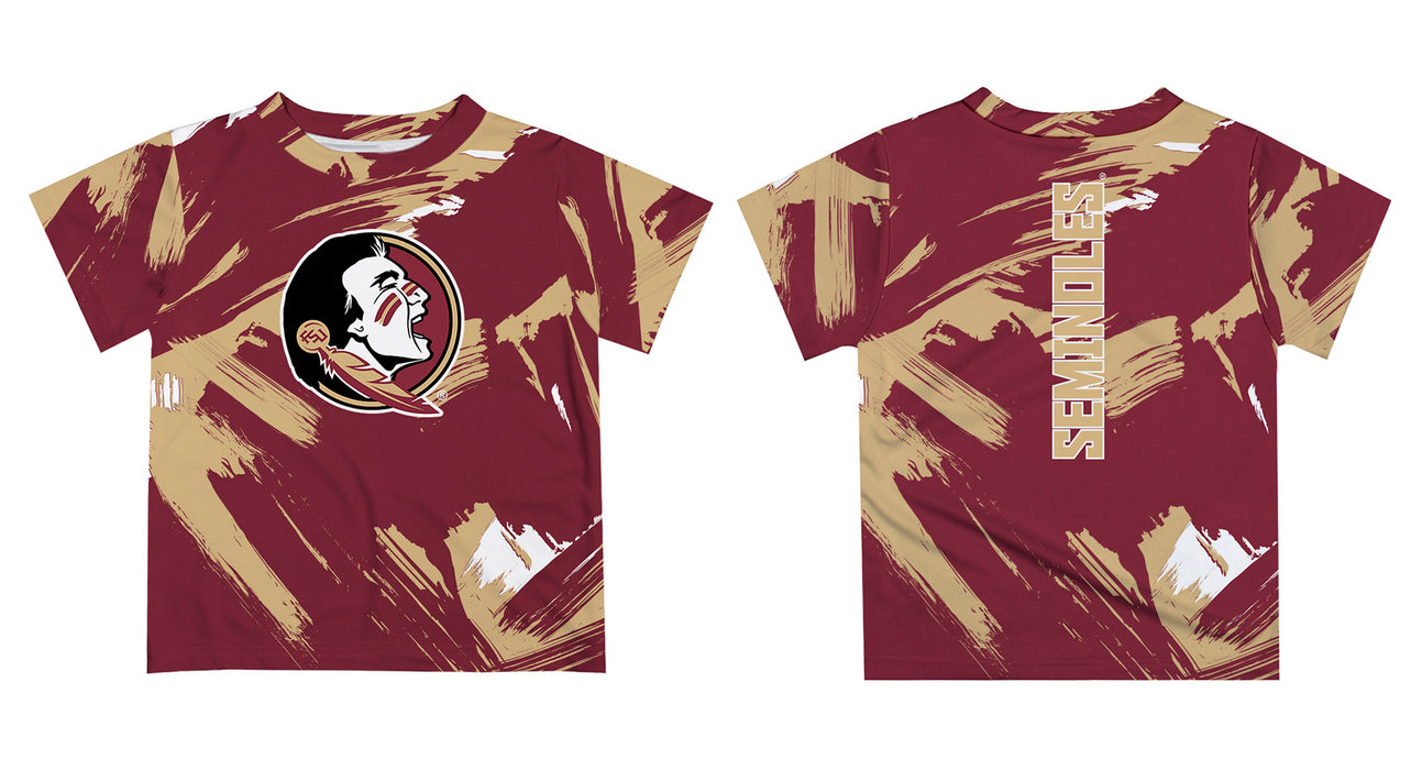 Florida State Seminoles Vive La Fete Boys Game Day Garnet Short Sleeve Tee Paint Brush - Vive La Fête - Online Apparel Store