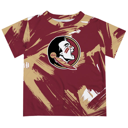 Florida State Seminoles Vive La Fete Boys Game Day Garnet Short Sleeve Tee Paint Brush