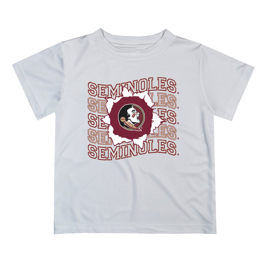 Florida State Seminoles Vive La Fete  White Art V1 Short Sleeve Tee Shirt