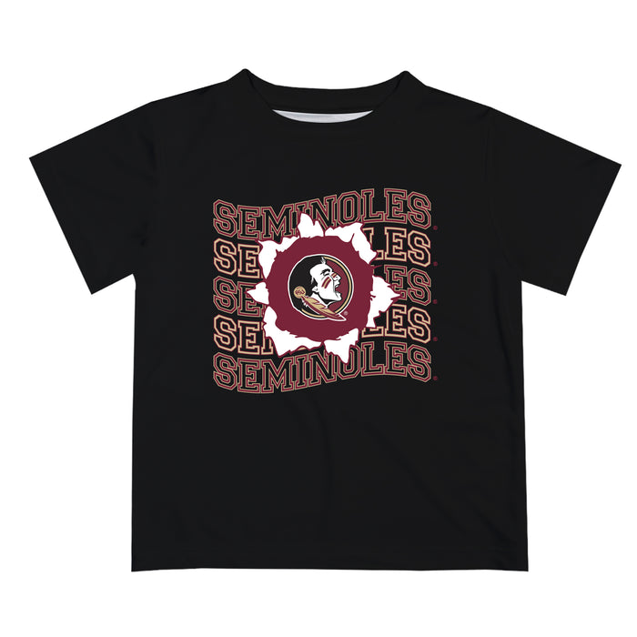Florida State Seminoles Vive La Fete Black Art V1 Short Sleeve Tee Shirt