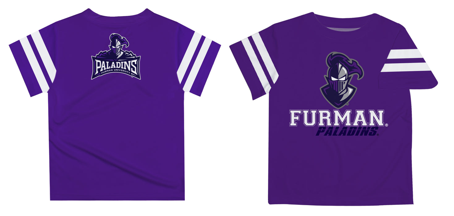 Furman Stripe Purple Boys Tee Shirt Short Sleeve - Vive La Fête - Online Apparel Store