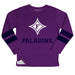 Furman Paladins Stripes Purple Long Sleeve Fleece Sweatshirt Side Vents - Vive La Fête - Online Apparel Store