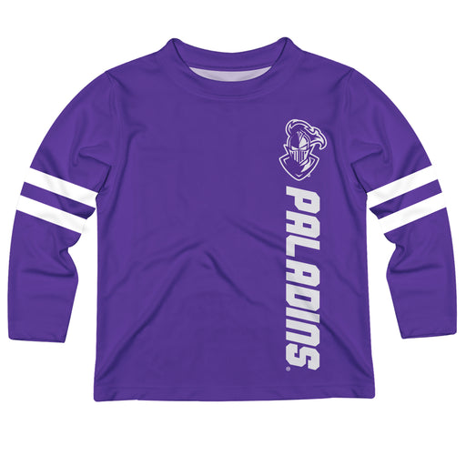 Furman Paladins Stripes Purple Long Sleeve Tee Shirt - Vive La Fête - Online Apparel Store