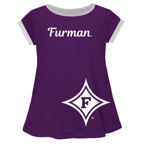 Furman Paladins Big Logo Purple Short Sleeve Girls Laurie Top - Vive La Fête - Online Apparel Store