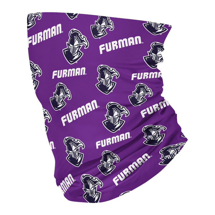 Furman Paladins All Over Logo Purple Neck Gaiter - Vive La Fête - Online Apparel Store